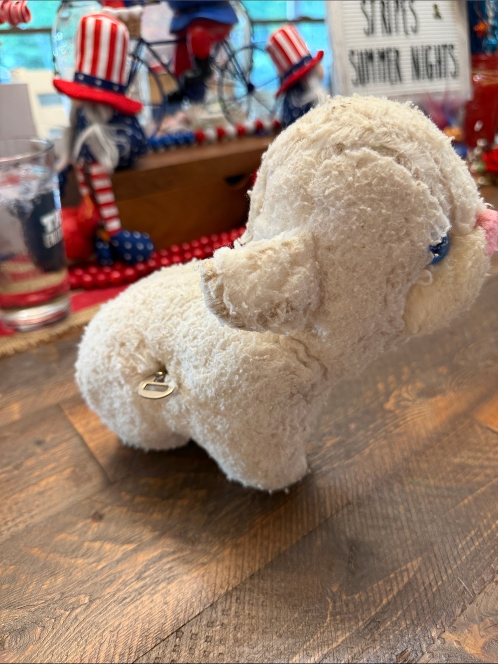 🐑 Vintage Mid-Century Musical Wind-Up Lamb Plush 🐑 Fan Fair 1960’s collectible - Picture 2 of 10